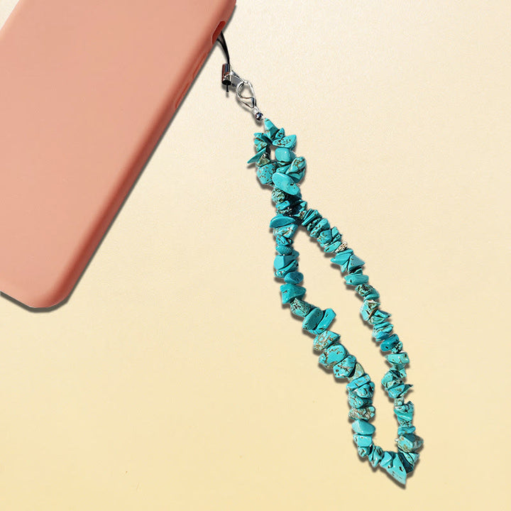 Porte-clés/dragonne pour téléphone Olivenorma en pierres précieuses et cristaux naturels mélangés - Turquoise - image 8