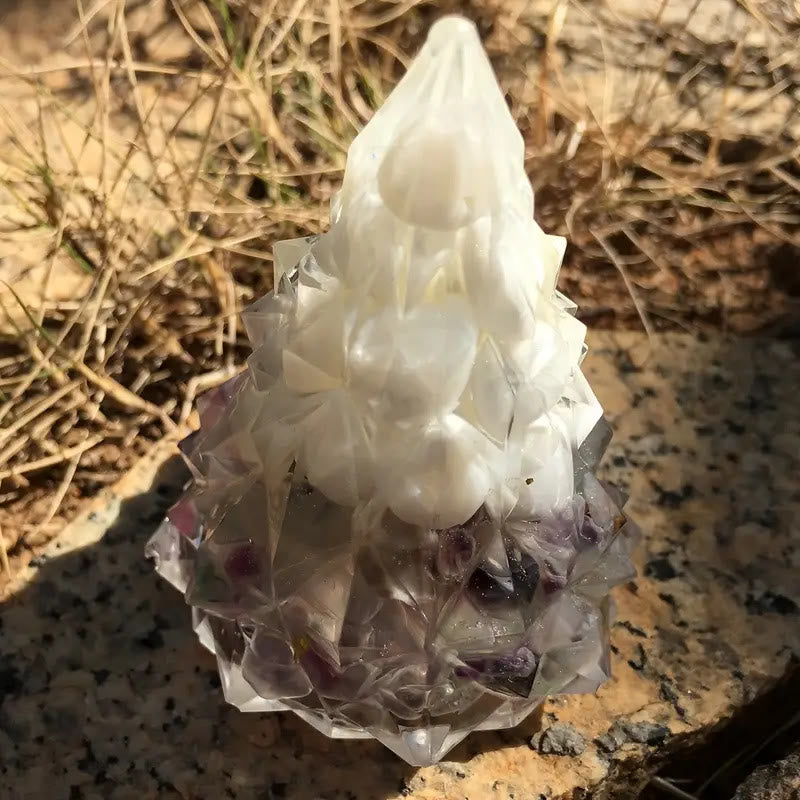 Décoration en pierre précieuse Olivenorma Crystal Mini Pin - Fluorine - Coquillage blanc - image 12