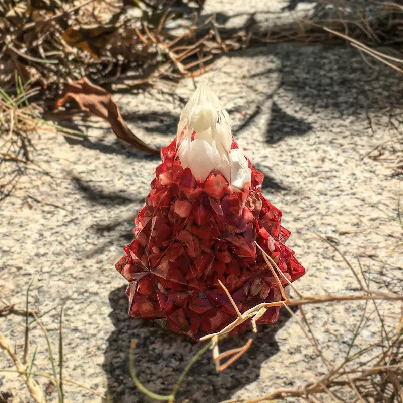 Décoration en pierre précieuse Olivenorma Crystal Mini Pin - Quartz rubis - Coquillage blanc - image 3