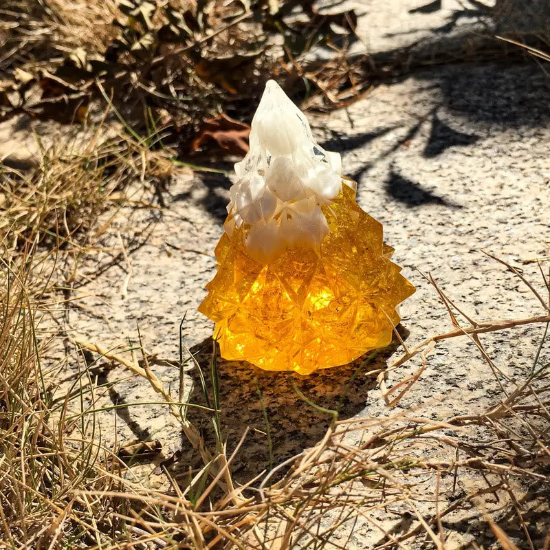 Décoration en pierre précieuse Olivenorma Crystal Mini Pin - Citrine - Coquillage blanc - image 22