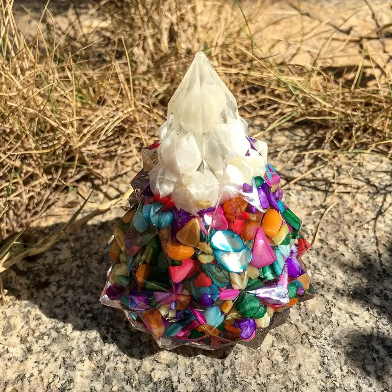 Décoration en pierre précieuse Olivenorma Crystal Mini Pin - Nacre arc-en-ciel - Coquillage blanc - image 5