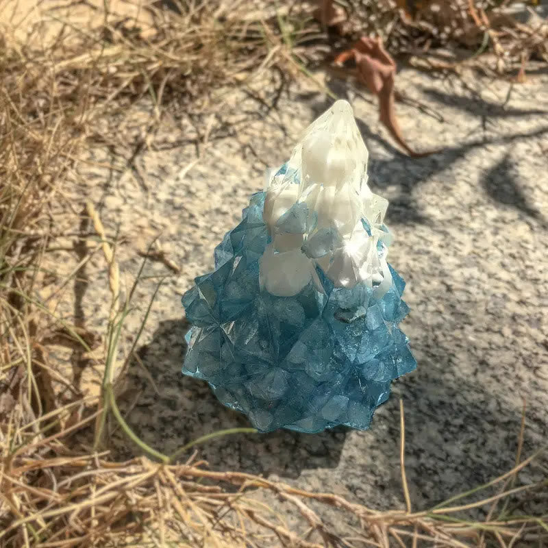 Décoration en pierre précieuse Olivenorma Crystal Mini Pin - Bleu vert - Coquillage blanc - image 16