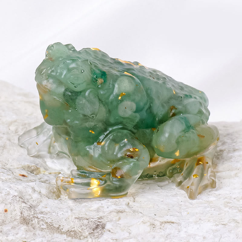 Décoration en pierre précieuse Olivenorma Crystal Golden Toad - Aventurine verte - image 5