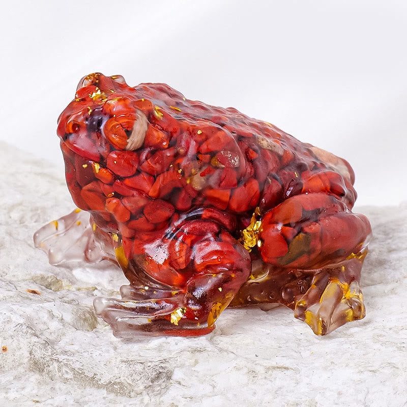 Décoration en pierre précieuse Olivenorma Crystal Golden Toad - Jaspe rouge - image 9