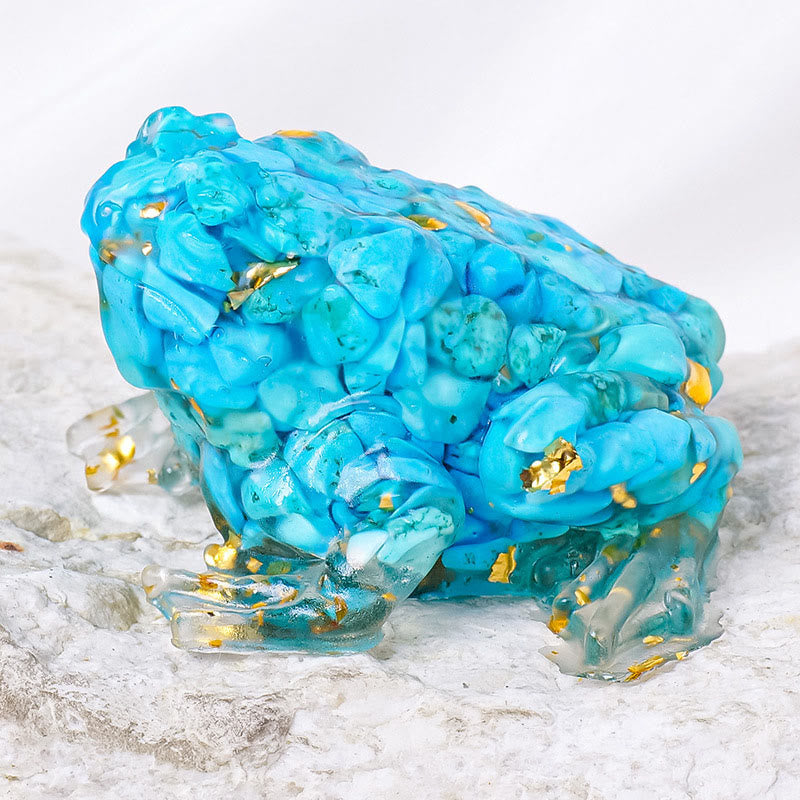 Décoration en pierre précieuse Olivenorma Crystal Golden Toad - Turquoise - image 17