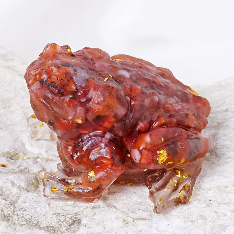 Décoration en pierre précieuse Olivenorma Crystal Golden Toad - Agate rouge - image 11