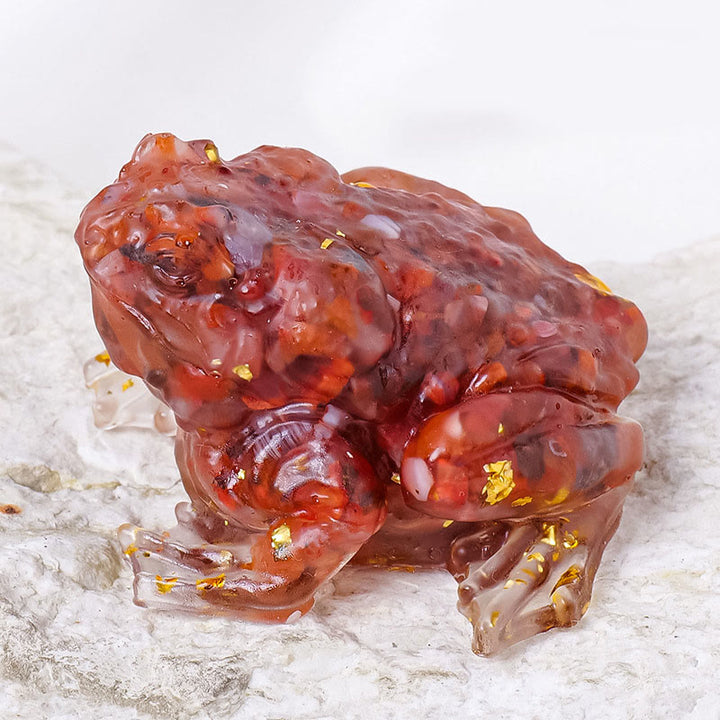 Décoration en pierre précieuse Olivenorma Crystal Golden Toad - Agate rouge - image 11