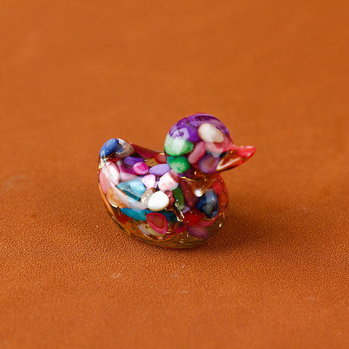 Décoration en pierre précieuse Mini Canard en cristal Olivenorma - Nacre arc-en-ciel - image 7