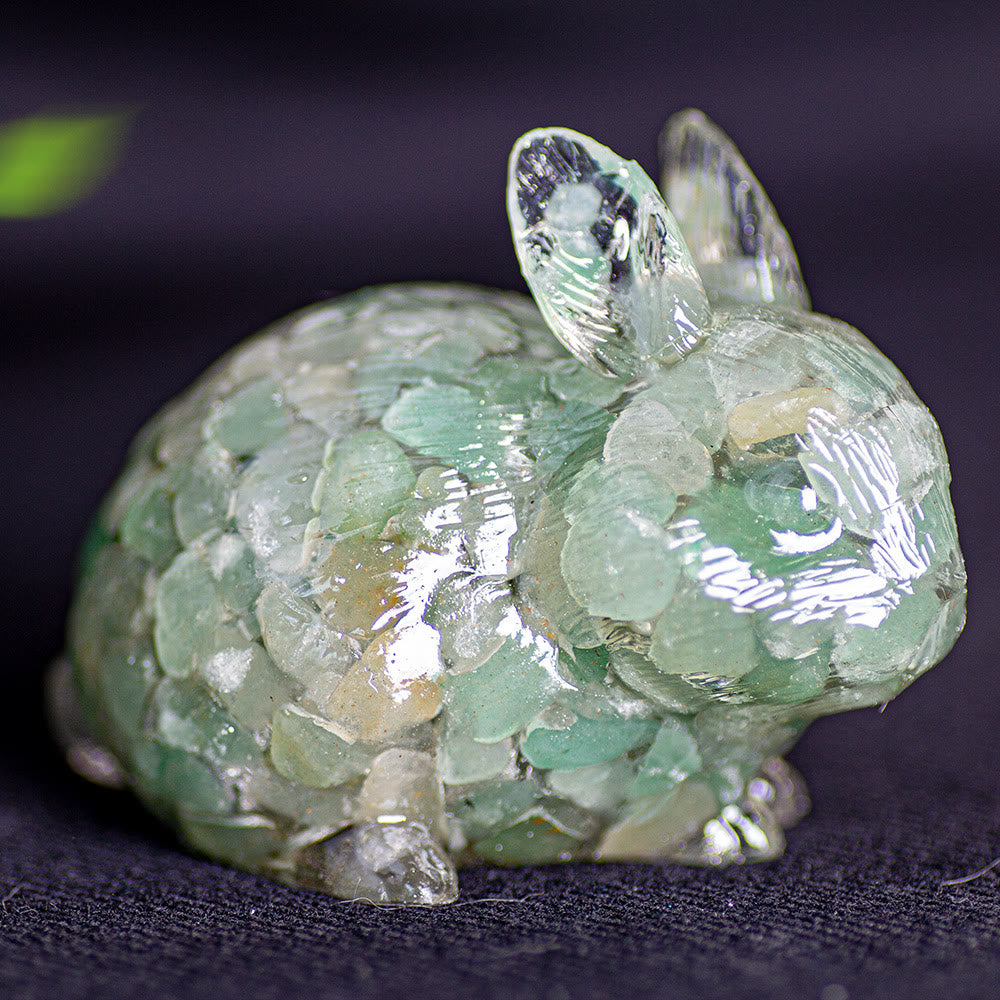 Figurine de lapin en cristal Olivenorma, décoration en pierre précieuse - Aventurine verte - image 22