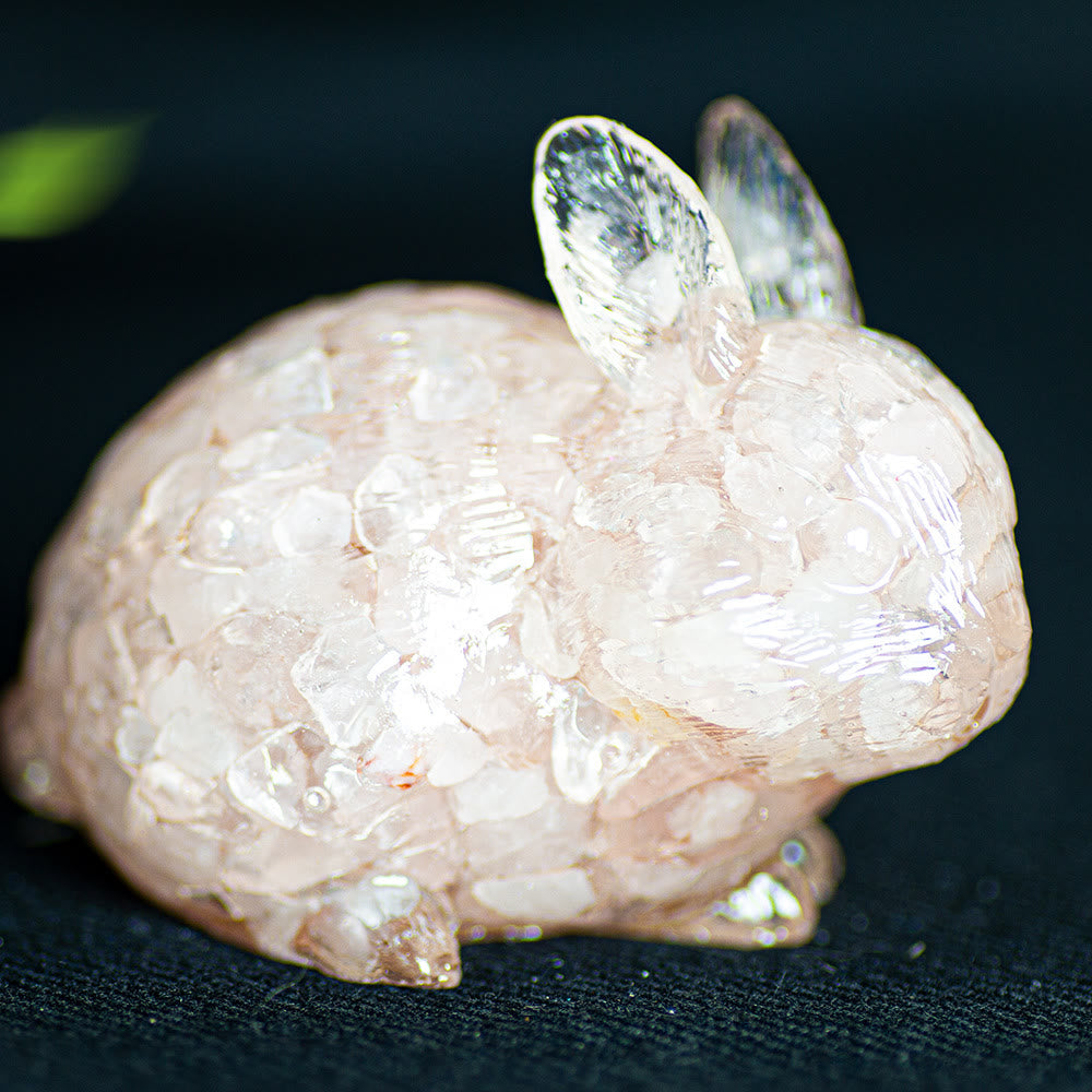Figurine de lapin en cristal Olivenorma, décoration en pierre précieuse - Quartz rose - image 6