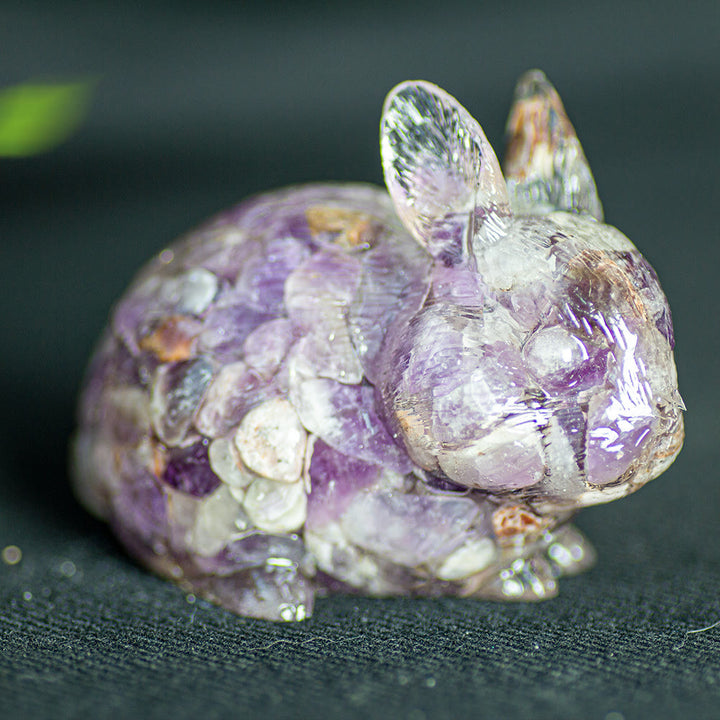 Figurine de lapin en cristal Olivenorma, décoration en pierre précieuse - Lépidolite - image 8