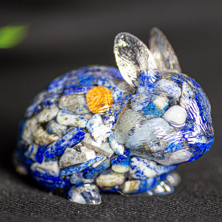 Figurine de lapin en cristal Olivenorma, décoration en pierre précieuse - Lapis lazuli - image 12