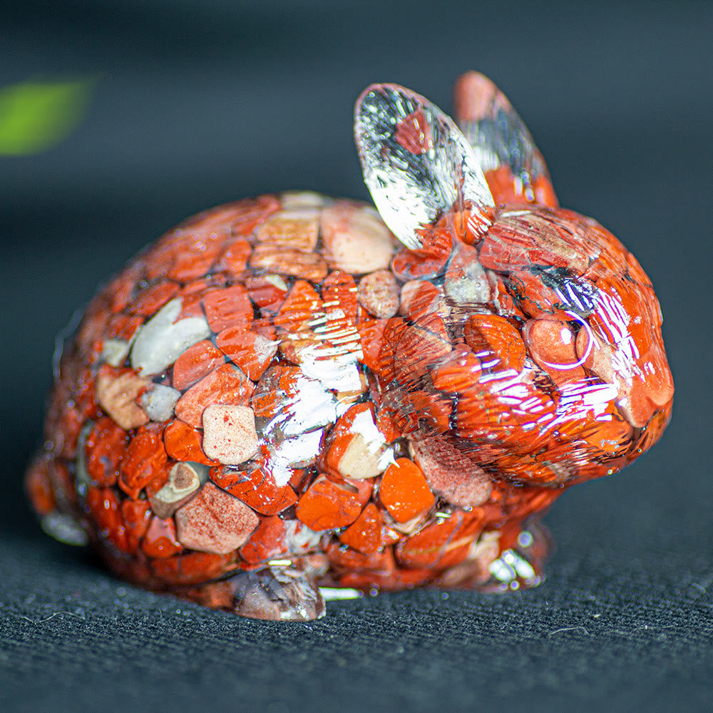 Figurine de lapin en cristal Olivenorma, décoration en pierre précieuse - Agate rouge - image 16