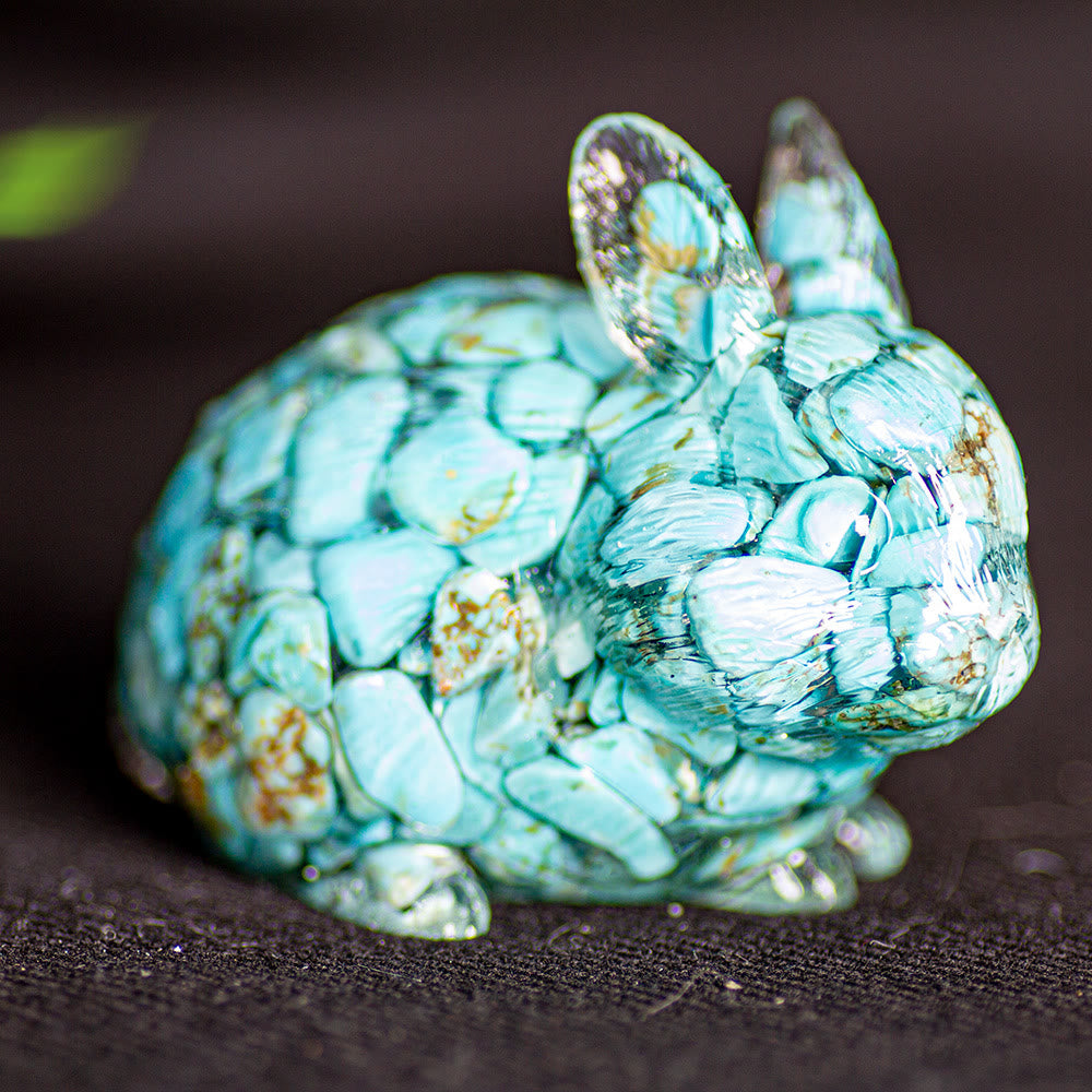 Figurine de lapin en cristal Olivenorma, décoration en pierre précieuse - Turquoise - image 24