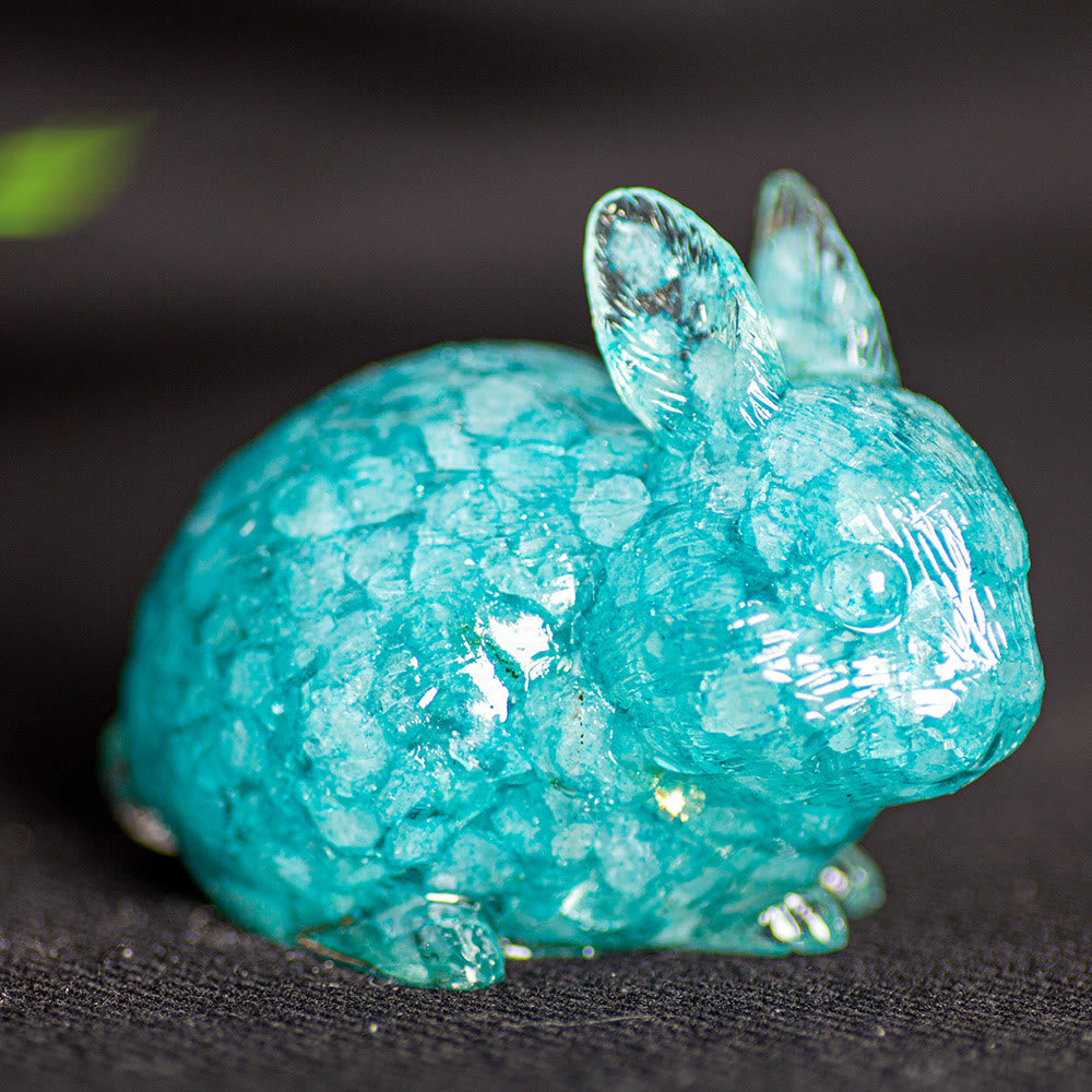 Figurine de lapin en cristal Olivenorma, décoration en pierre précieuse - Bleu vert - image 32