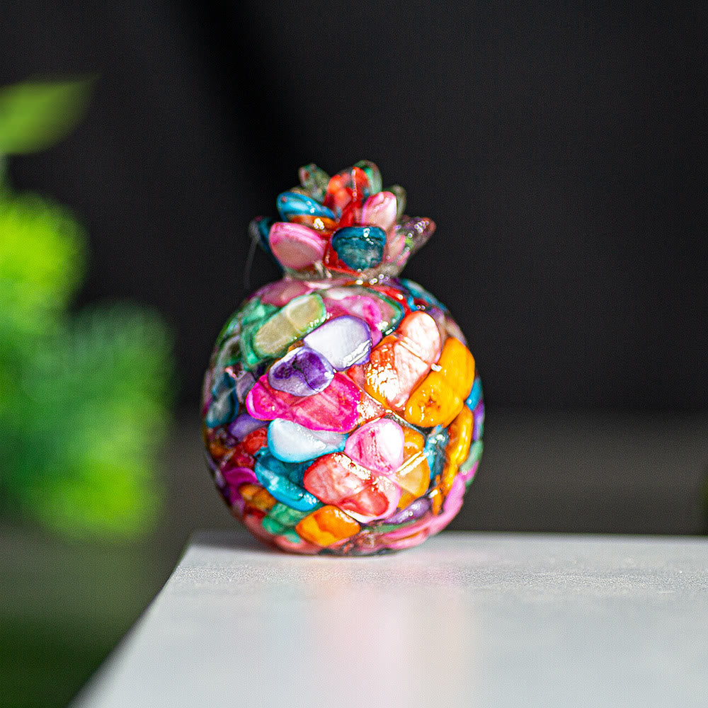 Décoration en cristal Olivenorma ananas doré et pierres précieuses - Nacre arc-en-ciel - Style 1 - image 0