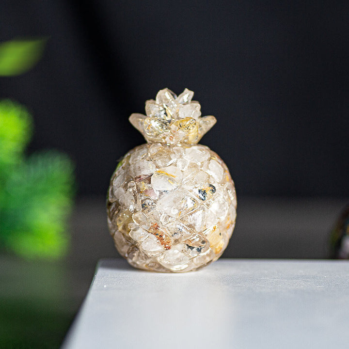 Décoration en cristal Olivenorma ananas doré et pierres précieuses - Quartz rutile doré - Style 1 - image 37