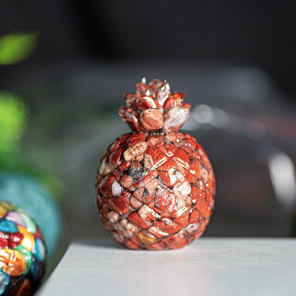Décoration en cristal Olivenorma ananas doré et pierres précieuses - Jaspe rouge - Style 1 - image 20