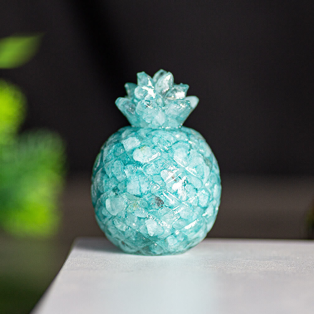 Décoration en cristal Olivenorma ananas doré et pierres précieuses - Bleu vert - Style 1 - image 41