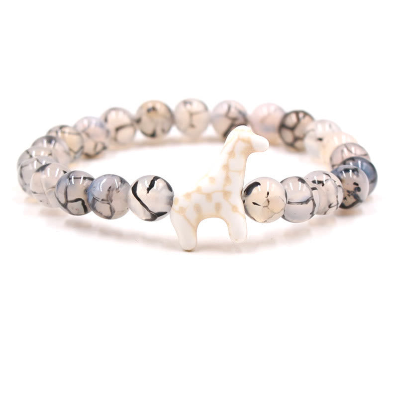 Bracelet Olivenorma pour la conservation des girafes avec carte - Agate à motif de dragon - Avec carte - image 46