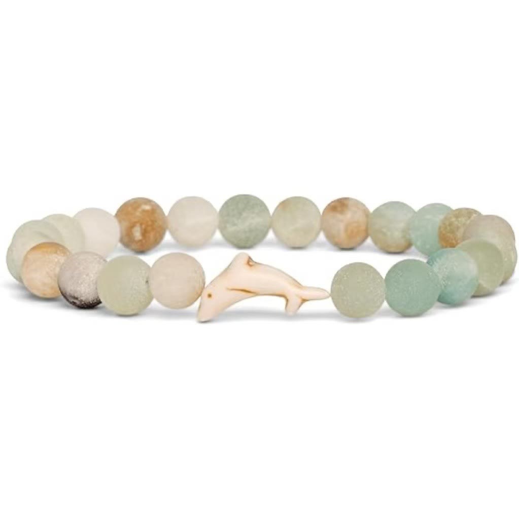 Bracelet Olivenorma pour la protection et la sensibilisation aux dauphins avec carte - Amazonite mate - UN - Avec carte - image 9