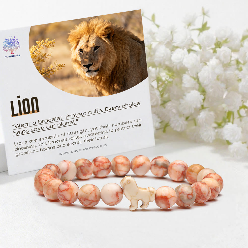 Bracelet de sensibilisation à la survie du lion Olivenorma avec carte - image 0