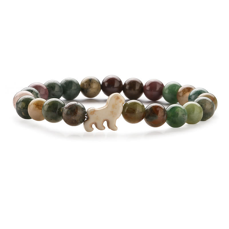 Bracelet de sensibilisation à la survie du lion Olivenorma avec carte - Agate d'Inde - Avec carte - image 6
