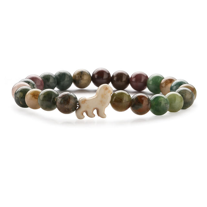 Bracelet de sensibilisation à la survie du lion Olivenorma avec carte - Agate d'Inde - Avec carte - image 6