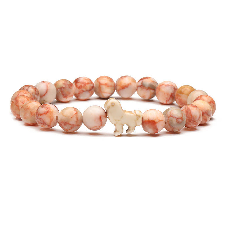 Bracelet de sensibilisation à la survie du lion Olivenorma avec carte - Rhodochrosite - Avec carte - image 2