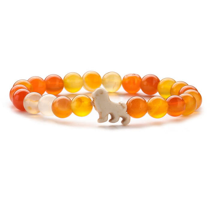 Bracelet de sensibilisation à la survie du lion Olivenorma avec carte - Agate jaune - Avec carte - image 15