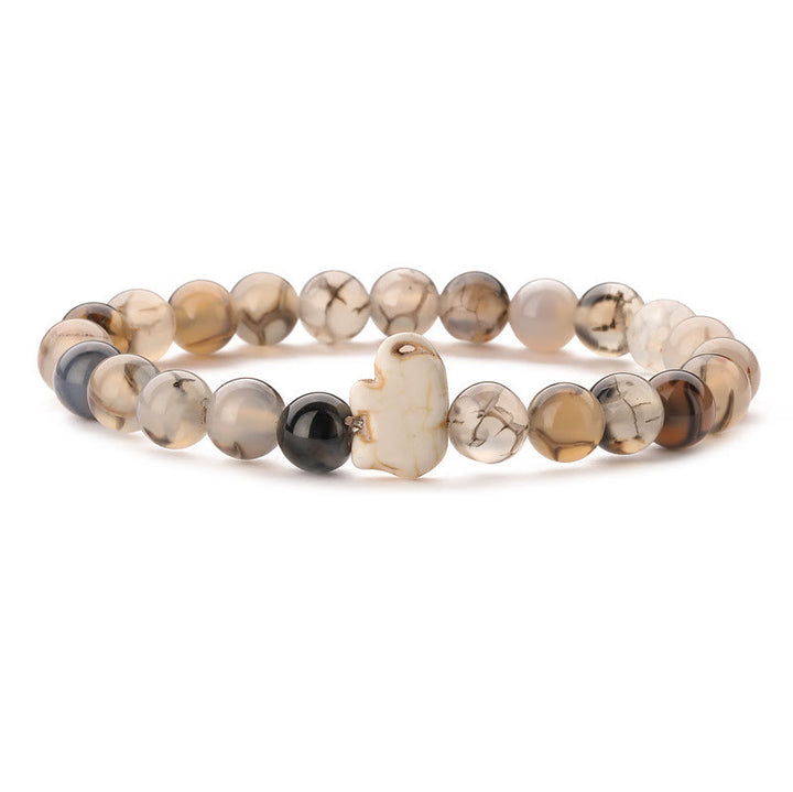 Bracelet de protection Olivenorma Elephant avec carte - Agate à motif de dragon - Avec carte - image 18