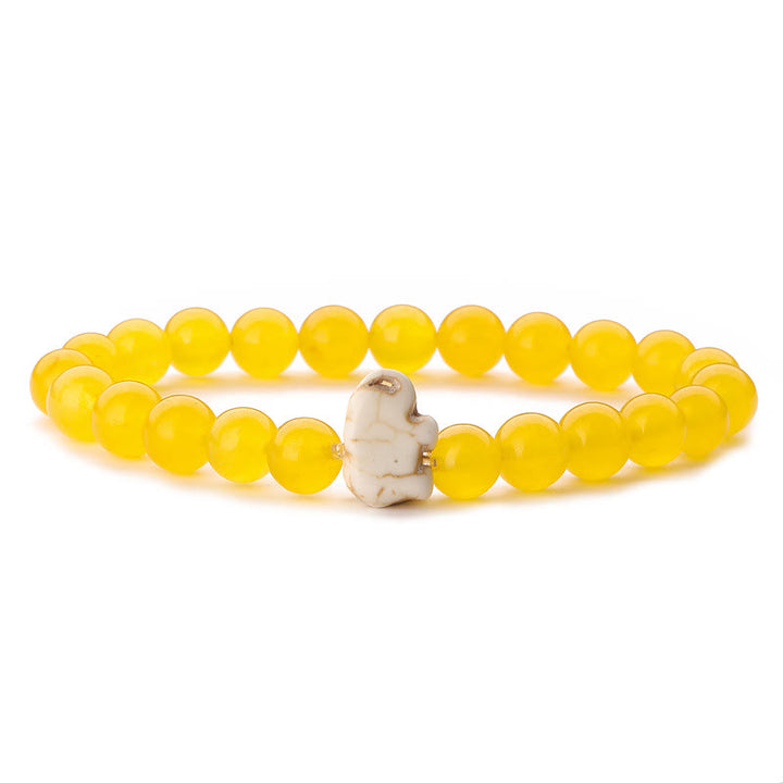 Bracelet de protection Olivenorma Elephant avec carte - Jade jaune - Avec carte - image 34