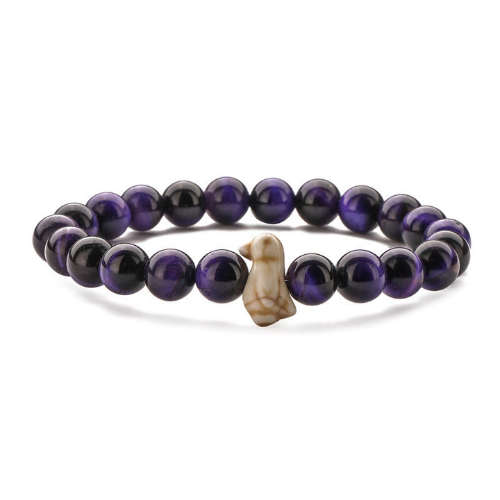 Bracelet Olivenorma pour la protection de l'habitat des manchots avec carte - Œil de tigre violet - Avec carte - image 19