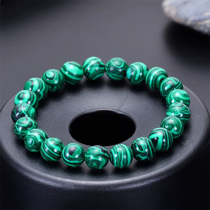 Bracelet Olivenorma en malachite et obsidienne noire avec pierres d'espacement - Malachite - image 1