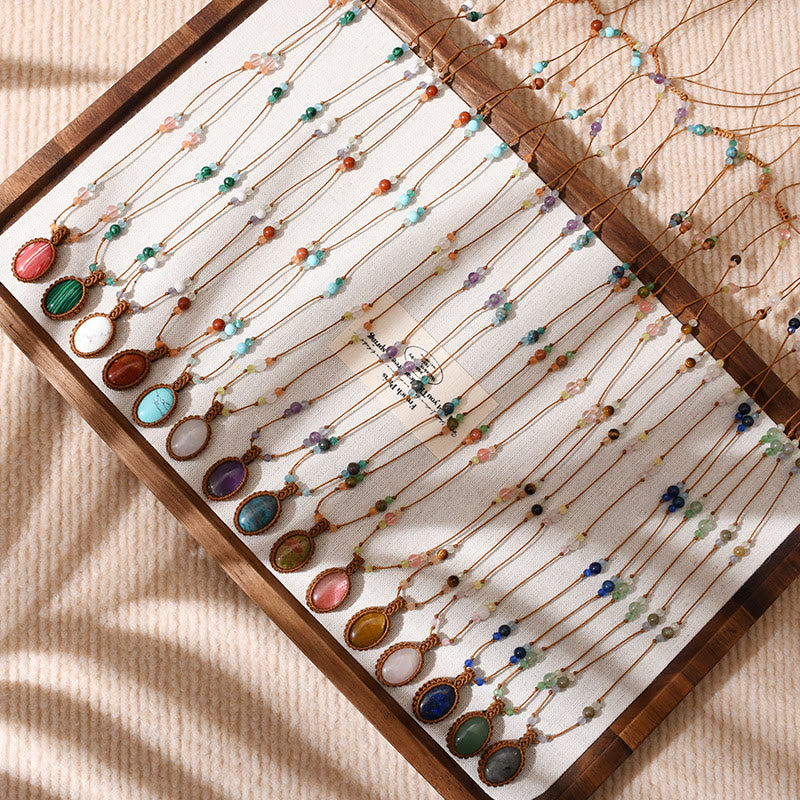 Collier Olivenorma multicolore en cordon ciré fait main - image 0