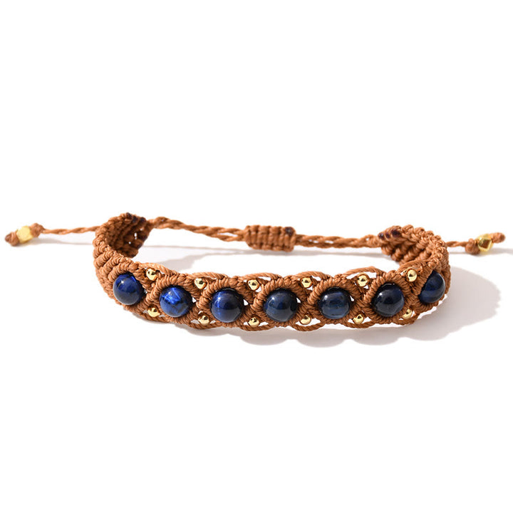Bracelet Olivenorma multicolore à motif œil de tigre enroulé - Œil de tigre bleu foncé - image 8