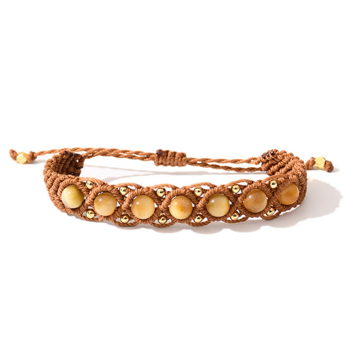 Bracelet Olivenorma multicolore à motif œil de tigre enroulé - Œil de tigre doré - image 10