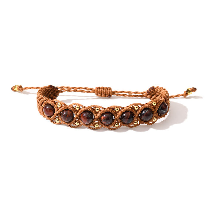 Bracelet Olivenorma multicolore à motif œil de tigre enroulé - Œil de tigre rouge - image 5