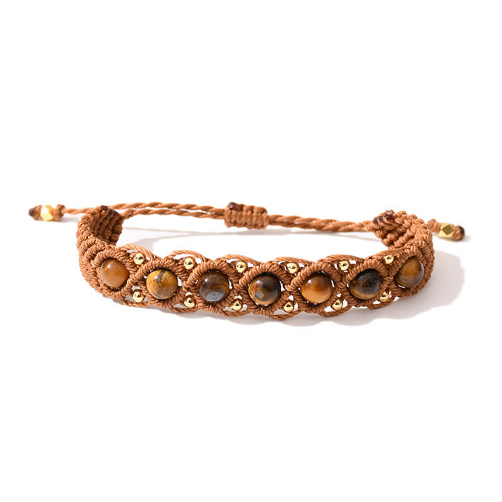 Bracelet Olivenorma multicolore à motif œil de tigre enroulé - Œil de tigre jaune - image 9