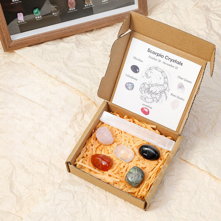 Ensemble de guérison en pierres brutes de cristal du zodiaque Olivenorma - Scorpion - image 8