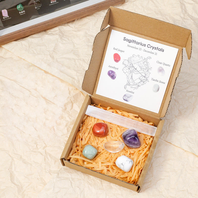 Ensemble de guérison en pierres brutes de cristal du zodiaque Olivenorma - Sagittaire - image 3