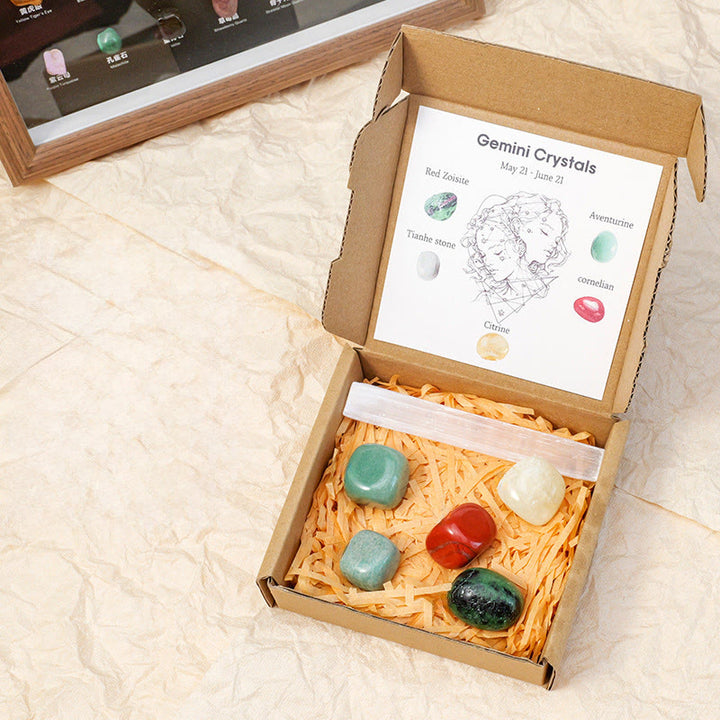 Ensemble de guérison en pierres brutes de cristal du zodiaque Olivenorma - Gémeaux - image 6