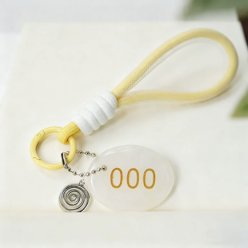 Porte-clés chiffre ange en pierre naturelle Olivenorma - Cristal clair - image 2