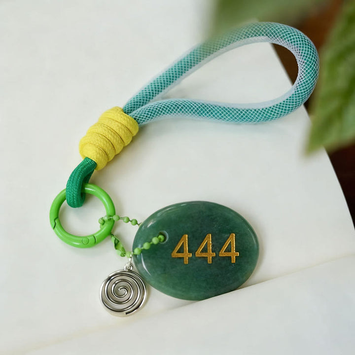 Porte-clés chiffre ange en pierre naturelle Olivenorma - Aventurine verte - image 8