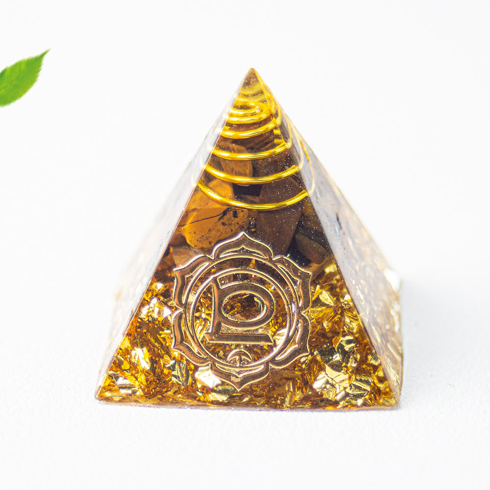 Pyramide d'orgone Olivenorma pour la guérison des 7 chakras - Œil de tigre - image 9