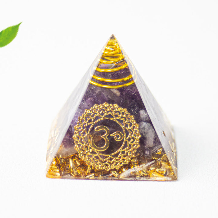 Pyramide d'orgone Olivenorma pour la guérison des 7 chakras - Améthyste - image 1