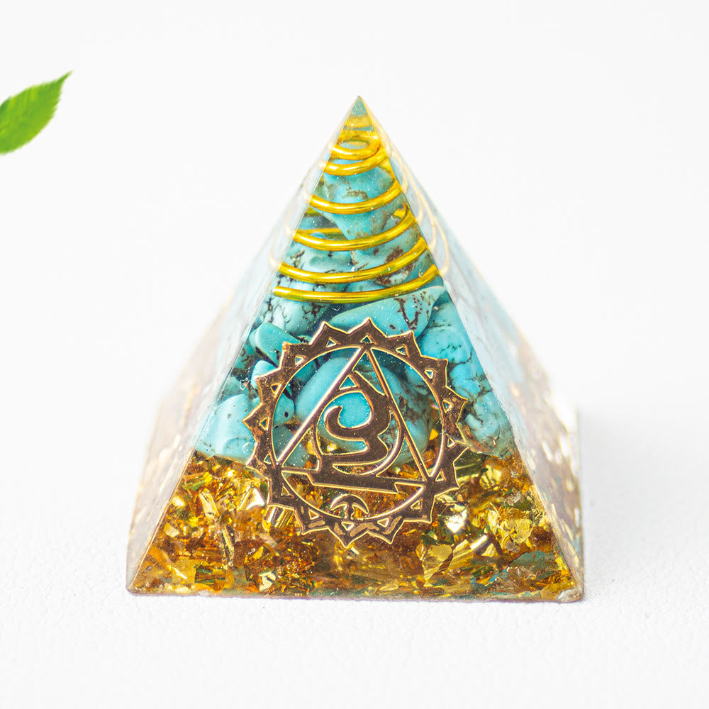 Pyramide d'orgone Olivenorma pour la guérison des 7 chakras - Turquoise - image 5