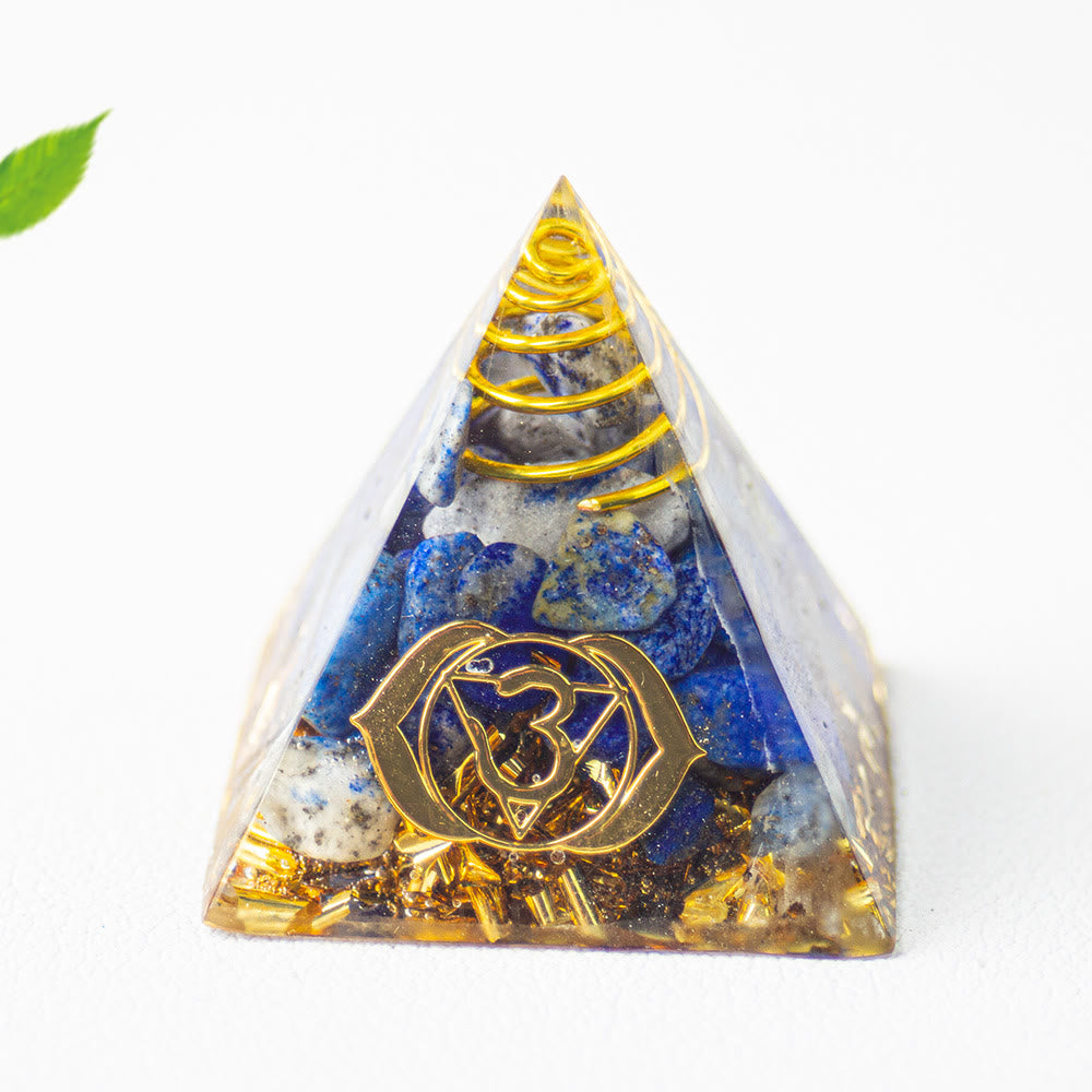 Pyramide d'orgone Olivenorma pour la guérison des 7 chakras - Lapis lazuli - image 3