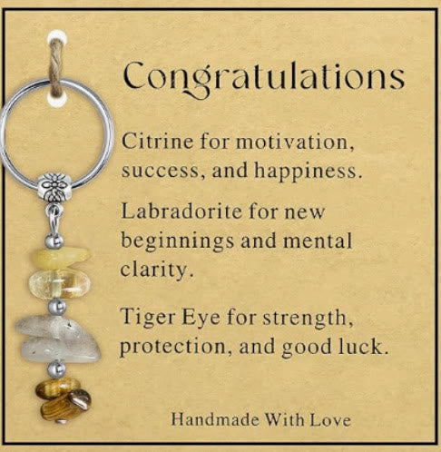 Porte-clés de guérison en perles de cristal et pierre naturelle Olivenorma - Style de pierre à éclats n° 10 - image 11