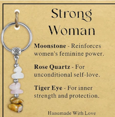 Porte-clés de guérison en perles de cristal et pierre naturelle Olivenorma - Style de pierre à éclats n° 11 - image 12